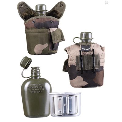 Gourde Miltec 1L + housse + quart