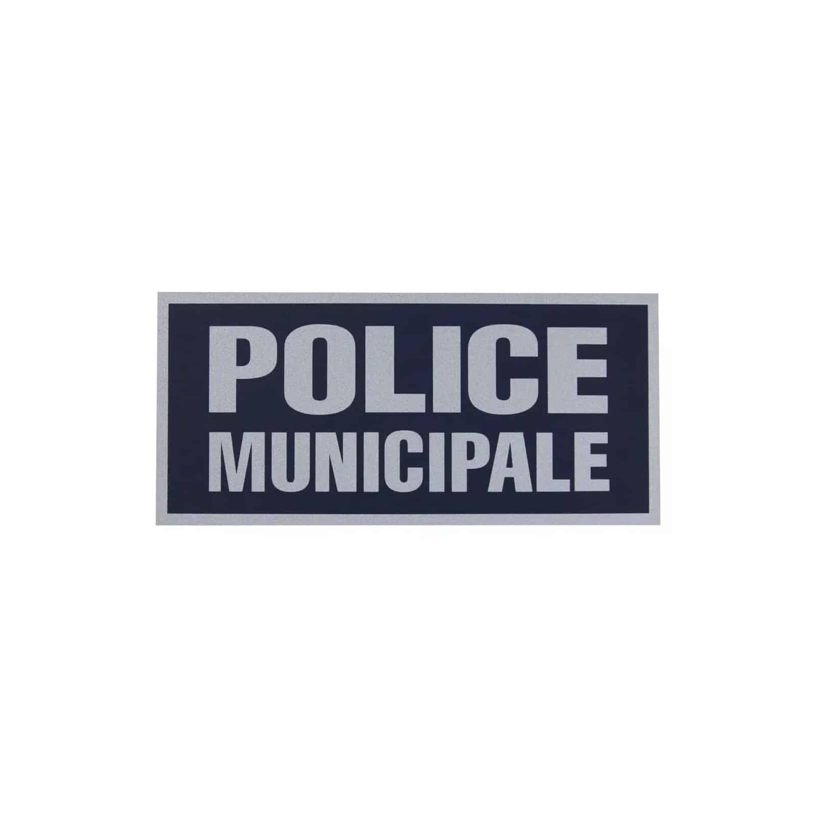 Écusson Police Municipale Haute Visibilité Velcro 21×9.7cm