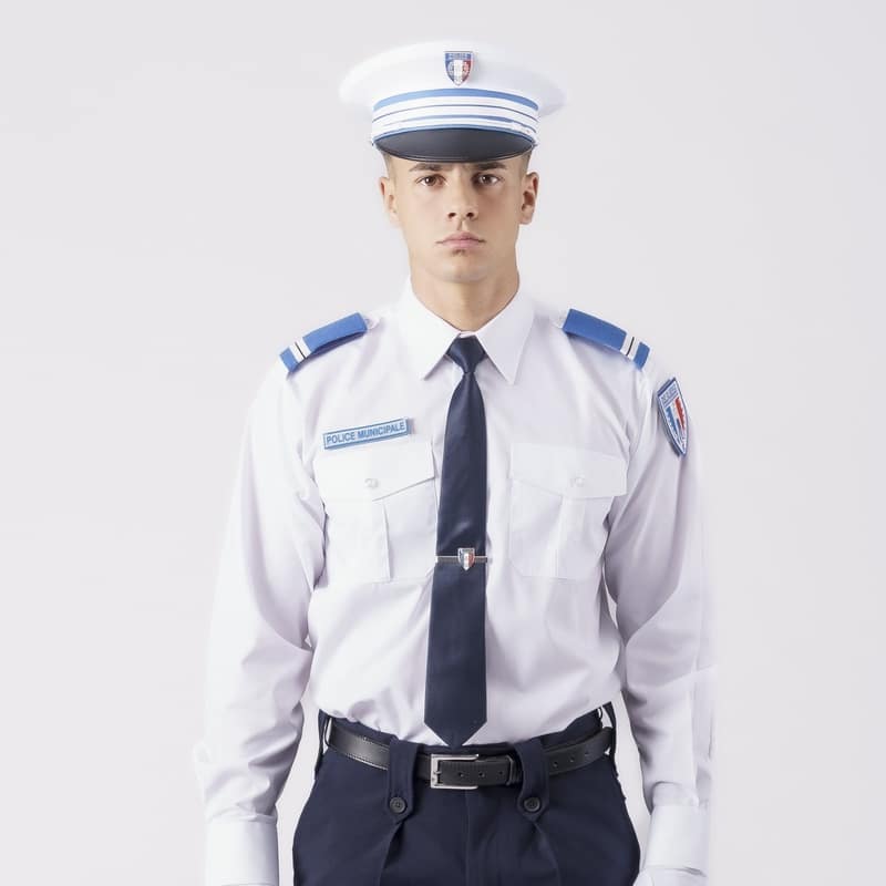 Chemise pattes épaules 2 poches ML col fermé