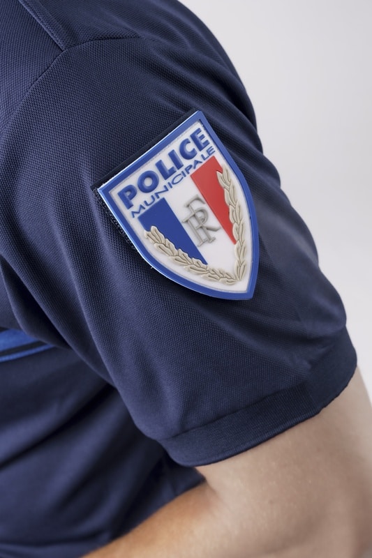POLO CLIMLIGNE RESPIRANT POLICE MUNICIPALE MARINE BANDE GITANE - MC – Image 5